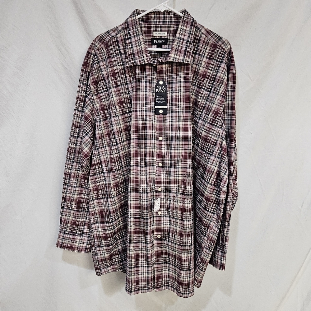 Jos A Bank Shirt Mens 3X Black Red Traditional Fit Button Down